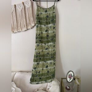 Vintage No Boundaries Olive Floral Maxi Skirt